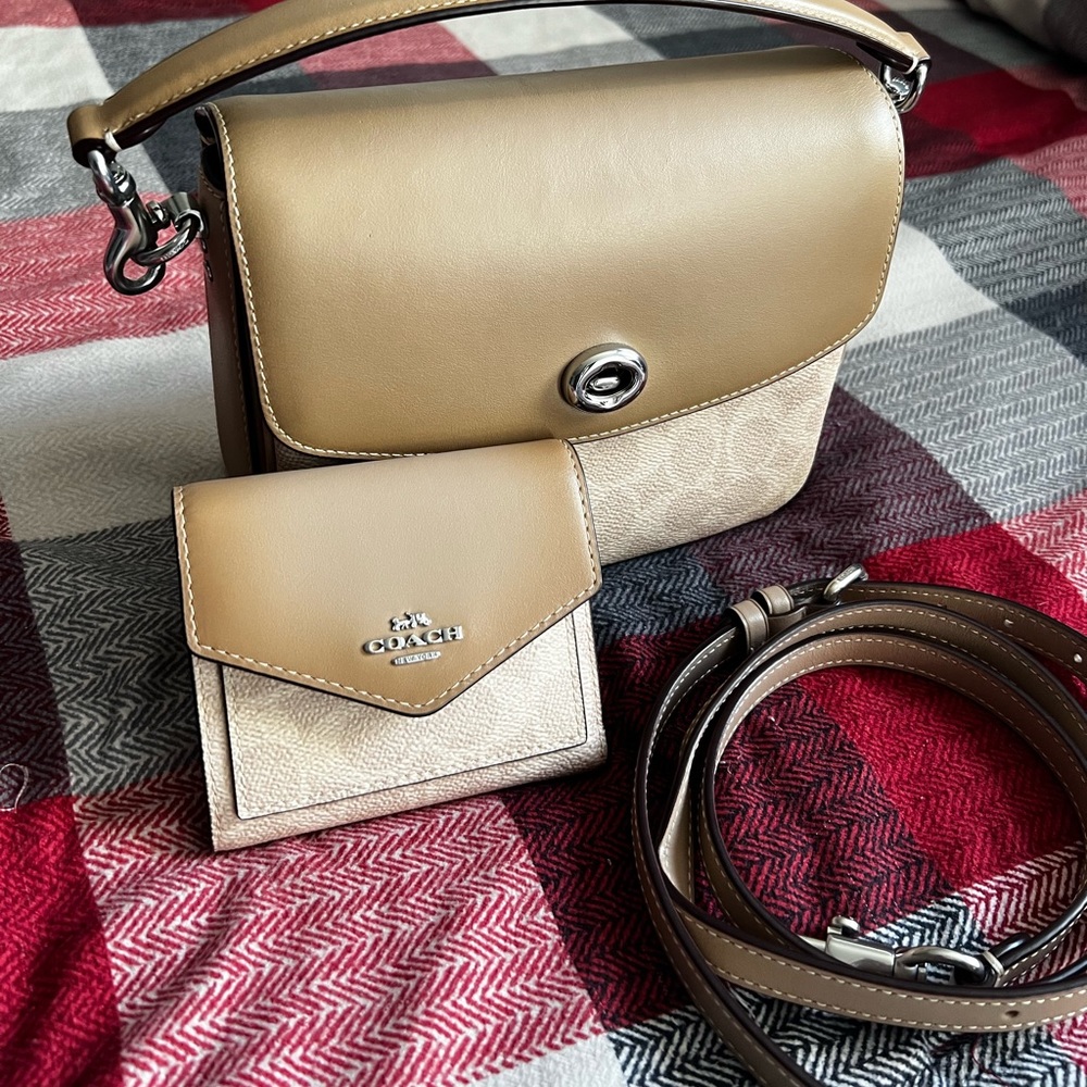 Coach Tan and Cream Crossbody Bag